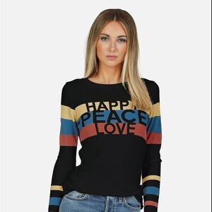Lauren Moshi McKinley Happy Peace Love thermal shirt